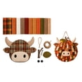 thumbnail image 3 of Autumn Highland Cow Pumpkin 3D Fabric DIY Kit,Handmade Cow Fabric Animal Decoration Sewing Craft Project for Adults,Fall Farmhouse Home Decor, Thanksgiving Decoration Gift,1pc, 3 of 8