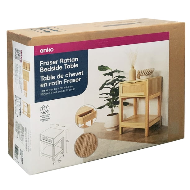 Anko Fraser Rattan Bedside Table - Walmart.ca