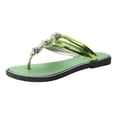 thumbnail image 6 of Dakaela Flip Flops for Women Rhinestone T Strap Thong Sandals Summers Dress Beach Walking Slides, 6 of 7