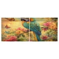 thumbnail image 3 of BZSMCE Set of 2 Pieces Kitchen Window Curtain Fashion Parrot with Butterflies Printed 27x24in/27x36in, 3 of 9