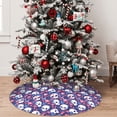 thumbnail image 5 of Lsque Skull cartoon flower Print Christmas Tree Skirt, Tree Skirt with Ties or Velcro, Perfect for Holiday Decorations, Halloween, and New Year-36", 5 of 7
