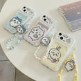 thumbnail image 4 of Cute Cartoon Japan Anime Chiikawa Card Wallet Pocket Phone Case For IPhone 16 15 14 13 12 11 Pro Max Cover With Lanyard Protection Protective, 4 of 5