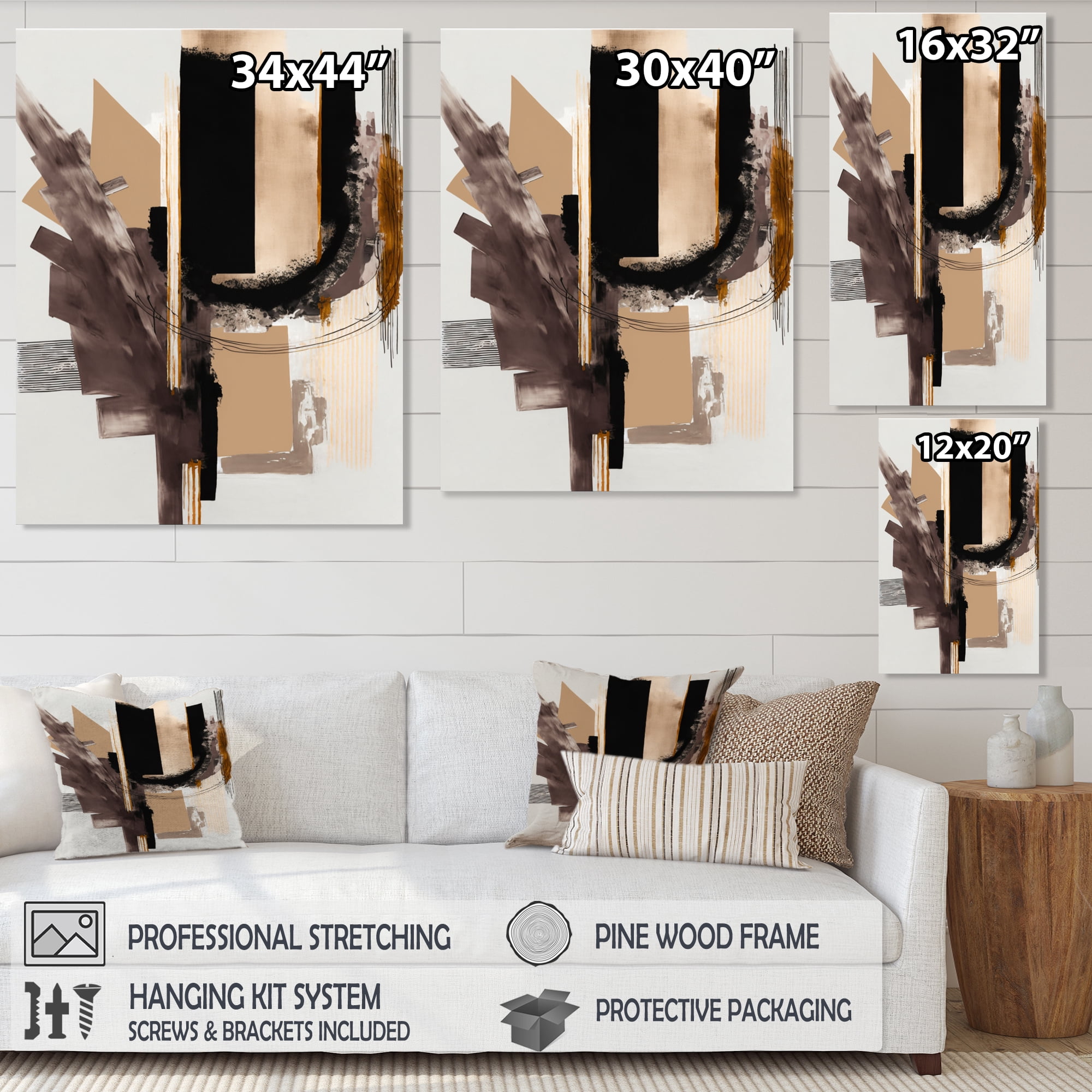 Designart Warm Watercolor Abstract I Canvas Wall Art