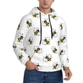 thumbnail image 2 of Lsque Bee Pattern Casual Men's Hoodie,Hooded Sweatshirt with Kangaroo Pocket,Pullover Hoodie-X-Large, 2 of 7