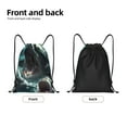 thumbnail image 2 of Yiaed Wave Ocean Animal Shark Print Drawstring Bags Drawstring Backpack Bulk String Back Pack Gym Sport Bag-Medium, 2 of 5