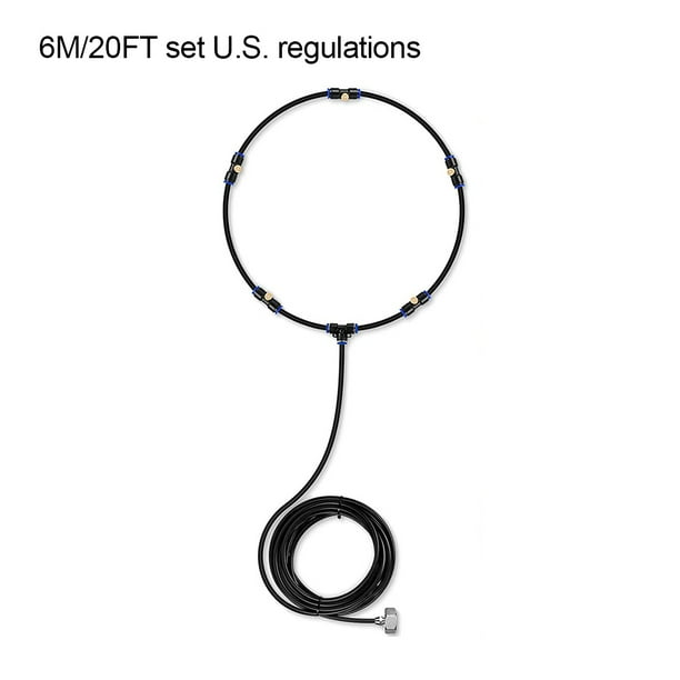 Sistema de nebulización de trampolín Sistema de enfriamiento al aire libre Patio Ventilador de jardín Mister con adaptador, 6M / 20FT, Enchufe de EE. UU. Inevent HA006370-01