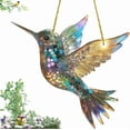 thumbnail image 2 of AUHomi 1PC Solymall Spirit Bluebird, Graddi Crystal Sky Blue Bird Stained Art Ornament 8 Inches, Olygee/Ribili/Sherum/Libiyi 2D Flat Acrylic Hummingbird Hanging Suncatcher Window Decor, 2 of 2