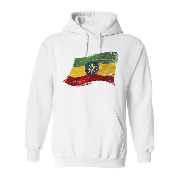 Ethiopian Flag Hoodie Men - Men Hoodie, White, 2XL