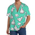 thumbnail image 5 of Cartoon Character Men's Hawaiian Shirt Cuban Guayabera Collar Short Sleeve Casual Button Down Shirts Tropical Holiday Beach Shirts Small, 5 of 7