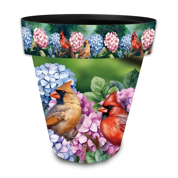 Briarwood Lane Spring Planter 14" x 15" x 15" Perched Cardinals Large For Spring Planter