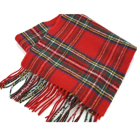 Brushed Wool Plaid Scarf Made in Scotland Stewart Royal