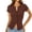 BK37_Coffee, variant on Womens Y2k Tops Button Down Short Sleeve Shirts Lightweight Summer Cardigans Slim Fit Ribbed Blouse Sky Blue M