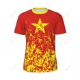 thumbnail image 3 of Exclusive design Vietnam Flag Grain 3D Printed Men For Running Bike Soccer Tennis Fitness Sports tshirt Mesh Fans Short T-shirt, 3 of 12