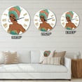 thumbnail image 4 of Designart 'African American Woman With Earring & Turban' Modern Wall Clock, 4 of 5
