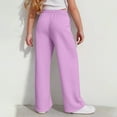 thumbnail image 5 of Girls Sweatpants Casual Elastic Waisted Wide Leg Pants Fashion Loose Straight Joggers with Drawstring Size 4-15, 5 of 6