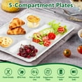 thumbnail image 4 of 500 Pack Disposable Compartment Paper Plates, 100% Compostable 5 Compartment Plates, 10 * 8 inch Biodegradable Sugarcane Plates, Eco-Friendly School Lunch Trays, 4 of 7