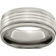 thumbnail image 1 of Titanium w/Sterling Silver Inlay Beveled Edge 9mm Band, 1 of 5