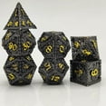 thumbnail image 4 of serony 7Pcs Polyhedral Dice Irregular Big Numbers D12 D20 Role Playing Board Table Games Games D4 D6 D8 Balck Golden, 4 of 6