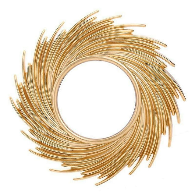 Espejo nórdico de sol, espejo de pared geométrico, espejo bohemio colgante con espejo redondo, decoración de pared para salón, apartamento y sala de estar.