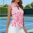 thumbnail image 5 of Uorisanigo Pink Heart Womens Hiking Running Workout Tops for Tennis Hiking & Outdoor Sports Comfortable Womens Golf Shirt Sleeveless Zip Up Shirts Daily Wear, 5 of 7