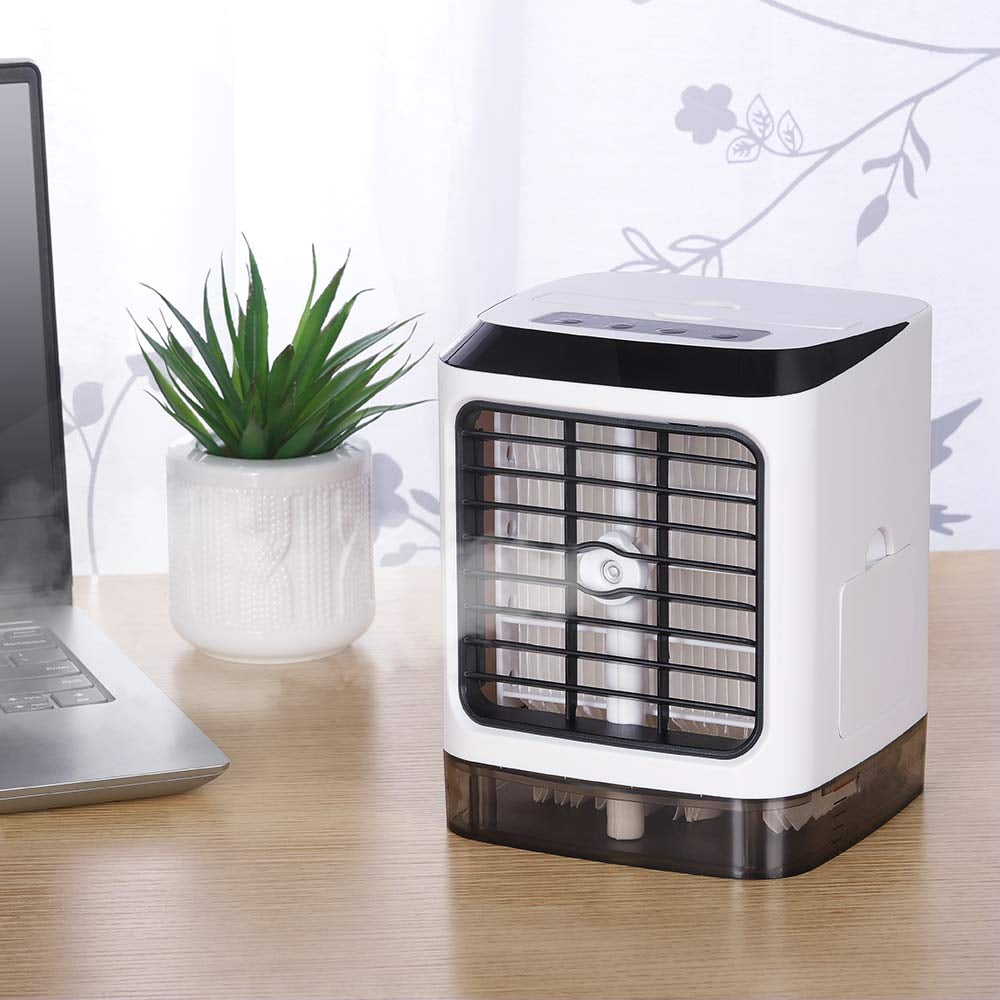 Sencillo Air Cooler Mini Desk Fan Air Purifier Humidifier 3 in 1 Three Fan Speeds 4-Foot Cooling Area Portable Air Conditioner for Office and Bedroom 