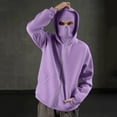 thumbnail image 3 of DAFPZW Balaclava Hoodie with Built In Eye Mask, Double Hooded Zip Up Sweatshirt Jacket Wind-resistant Winter Hoodies for Women, 3 of 9