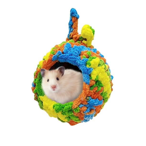 Fovolat Small Animal Pet Bed House - Winter Warm Small Pet Animals  Apple-shaped Hand-woven Nest Highly Breathable Hamster Hedgehog Chinchilla  Guinea Pig Soft Cage Toys, 5 Colors Optional 