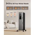 thumbnail image 2 of Pelonis 1500W Electric 3-Setting Oil Filled Radiator Heater, 2 of 9