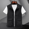 thumbnail image 2 of Krdevn Mens Casual Sports Vest Multi Pocket Fishing Vest Solid Color Zipper Cardigan Fishing Jacket,Tank Tops Men,L, 2 of 4