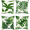 Tropical Leaves 01, variant on Tropical Palm Tree Throw Pillow Covers 20 x 20 Inch Summer Outdoor Green Leaves Decorative Pillow Cases Polyester Linen Cushion Covers for Couch Sofa Home Decor Set of 4