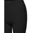 thumbnail image 4 of A2Y Women's Basic Solid Premium Cotton Mid Thigh High Rise Biker Bermuda Shorts Black S, 4 of 5