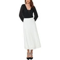 thumbnail image 2 of INSPIRE CHIC Women's Satin Maxi Skirt High Waist Formal A-Lined Evening Cocktail Mermaid Skirts 2XL White, 2 of 6