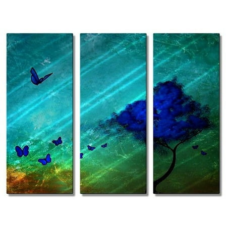 All My Walls 'The Butterfly Tree' by Jaime Zatloukal Best 3 Piece Painting Print Plaque (Three Best Brothers Painting)