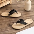 thumbnail image 6 of Women's Braided Strap Flat Flip Flops Open Toe Casual Summer Footwear Black 40, 6 of 9