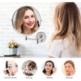 thumbnail image 5 of OVENTE 9" Wall Mounted Makeup Mirror with 1X/7X Magnification, Double Sided Magnifying Round Bathroom Vanity Mirror, 360° Swivel Design, Extendable and Folding Arm, Polished Chrome MNLFW90CH1X7X, 5 of 9