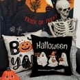 thumbnail image 2 of Halloween Pillow Covers 20x20 inch Set of 4 Black and White Ghost Pumpkins Decoration Outdoor Pillow Cases Black Throw Pillow Covers Decor for Sofa Bed Outdoor Car, 2 of 6