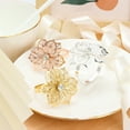 thumbnail image 5 of 12 PCS Flower Napkin Rings, Hollow Out Design Napkin Holder Floral Rhinestone Serviette Buckles for Wedding Party Banquet Thanksgiving Halloween Dinner Table Decor and Daily Use, 5 of 9