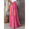 thumbnail image 3 of SOMER Womens Summer Skirt Floral Print Boho Maxi Skirt Elastic High Waist Pleated Ruffle Flowy Long Skirts L, 3 of 6