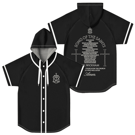 Phil Wickham Song Of The Saints Album Baseball Jersey Women Men Hooded Short Sleeve Shirt Casual Trendy T-shirt