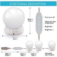 thumbnail image 5 of Hollywood Vanity Mirror Kit de luces LED para maquillaje, lámpara de maquillaje, lámpara de espejo cosmético, lámpara de tocador de mesa, 5 m, 10 bombillas LED 3 modos, alimentación por USB, 5 of 5