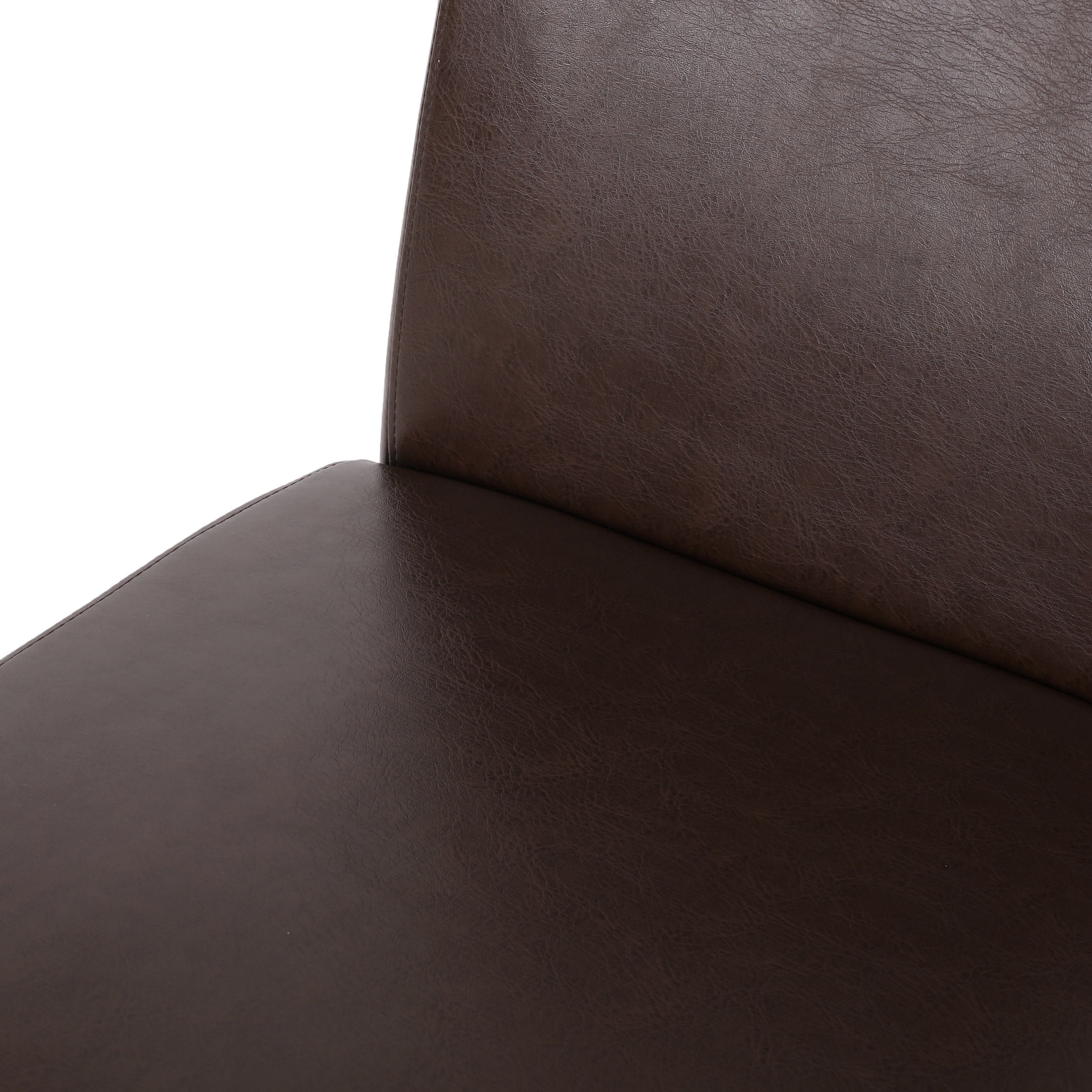Noble House Monita Contemporary Faux Leather Dining Chairs, Set of 2, Dark Brown