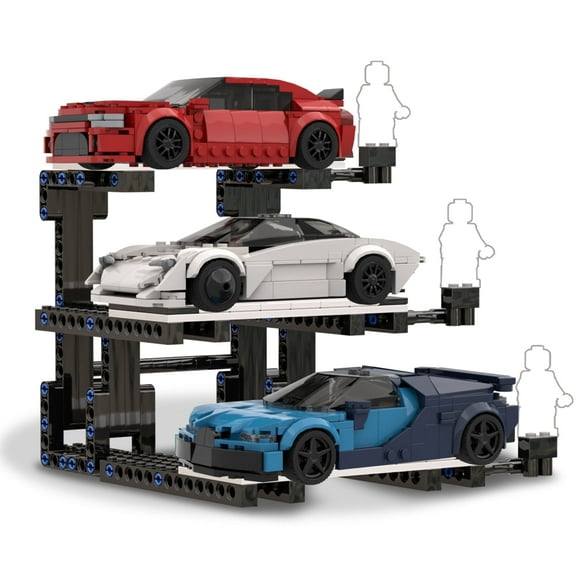 Display Stand Compatible with Lego Speed Champions Cars 3-Tier Showcase for Models 76918,76923,76934,76919,76909,76914,76917, and More – Stand with Driver’s Display for Collectors