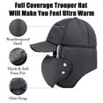 thumbnail image 3 of ASTRAEA 3 in 1 Winter Trapper Hat for Men Women, Windproof Trooper Hunting Russian Fur Hat with Ear Flap Mask, Aviator Ushanka for Cold Weather, Black, 3 of 7