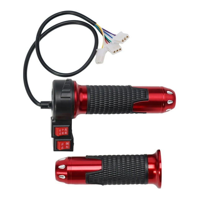 Electric Bicycle Throttle Twist-Throttle Aluminum Alloy Handle High/Medium/Low Speed/Forward/Reverse Practical Replace Parts