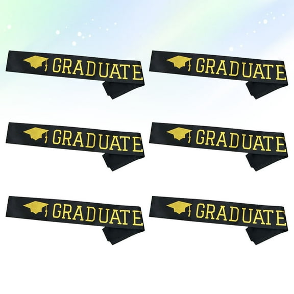 LABSERRON 6Pcs Graduation Sash Cloth for Graduation Party 11.8x3.7x0.01in