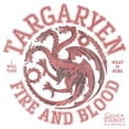 thumbnail image 2 of Women's Game of Thrones Targaryen Fire and Blood College Logo  Graphic Tee White Small, 2 of 4