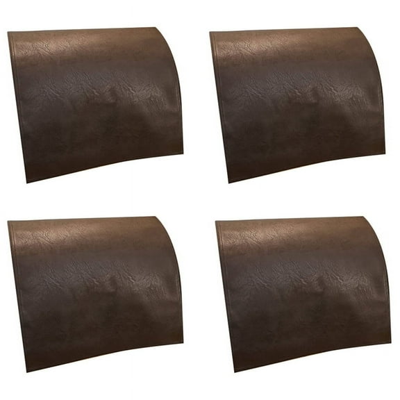 4X Non-Slip Faux Leather Headrest Protector for Recliner Chair,Headrest Cover Coffee Color