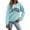 Light Blue, variant on Cute Sweatshirts For Women Graphic Print O Neck Round Neck Fit Pullover Casual Workout Shirts Loose Blouse Tops Clothes With Pocket