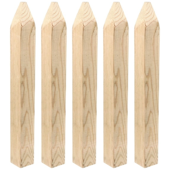 IFANLANDOR Fencing Stakes Chocolate Wooden 5Pcs 11.8x1.2x1.2in