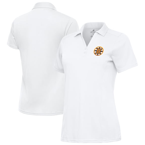 Women's Antigua White Boston Bruins Tribute Polo